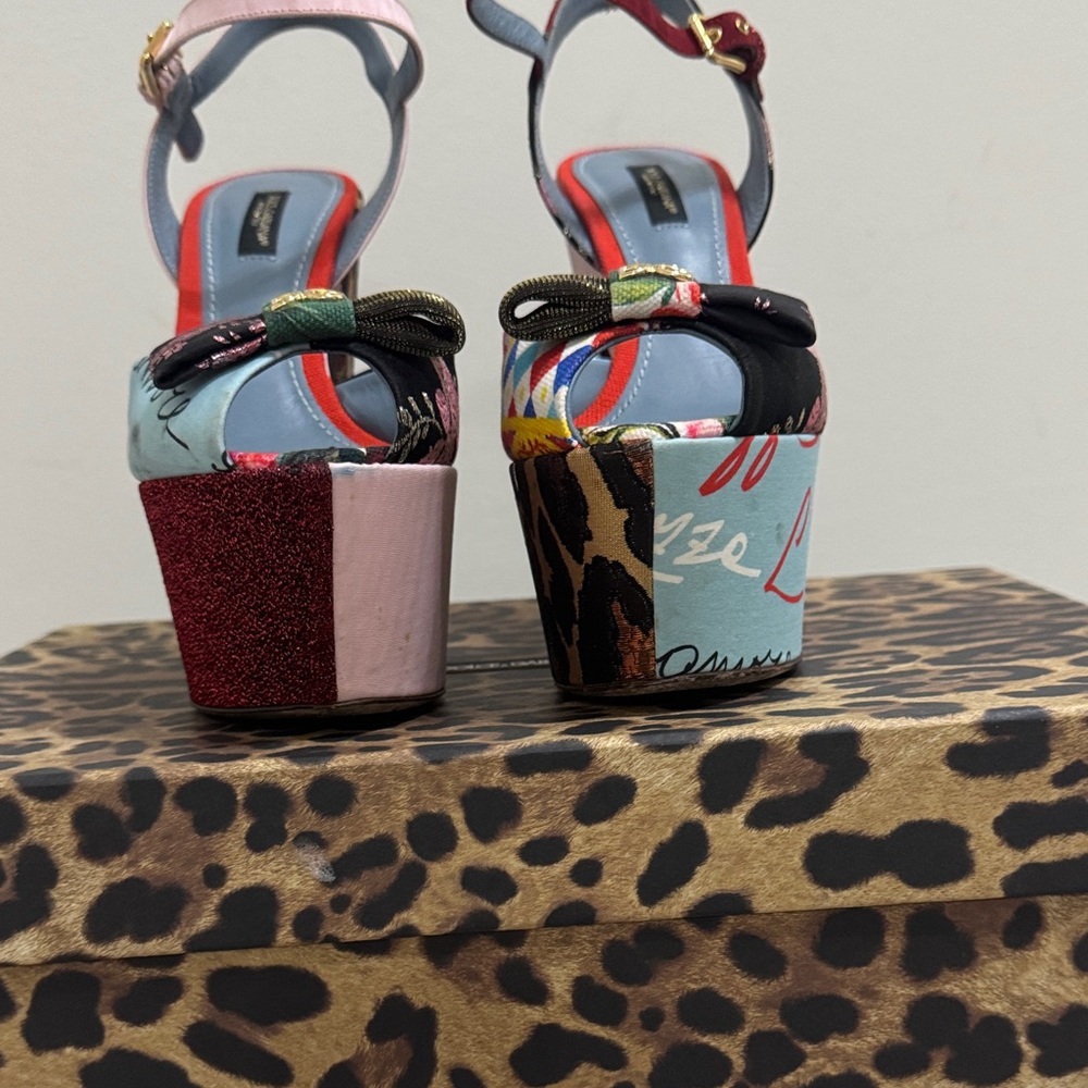 Dolce & Gabbana Multicolor Floral Heels - Picture 3 of 9